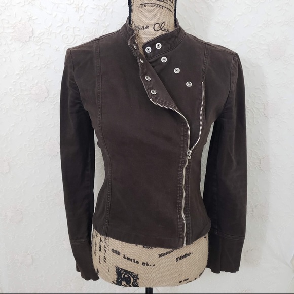 Bahal Jackets & Blazers - Bahal brown moto jacket